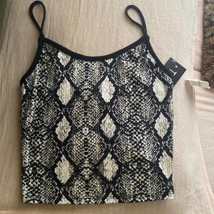 New with tags snakeskin tank top crop top